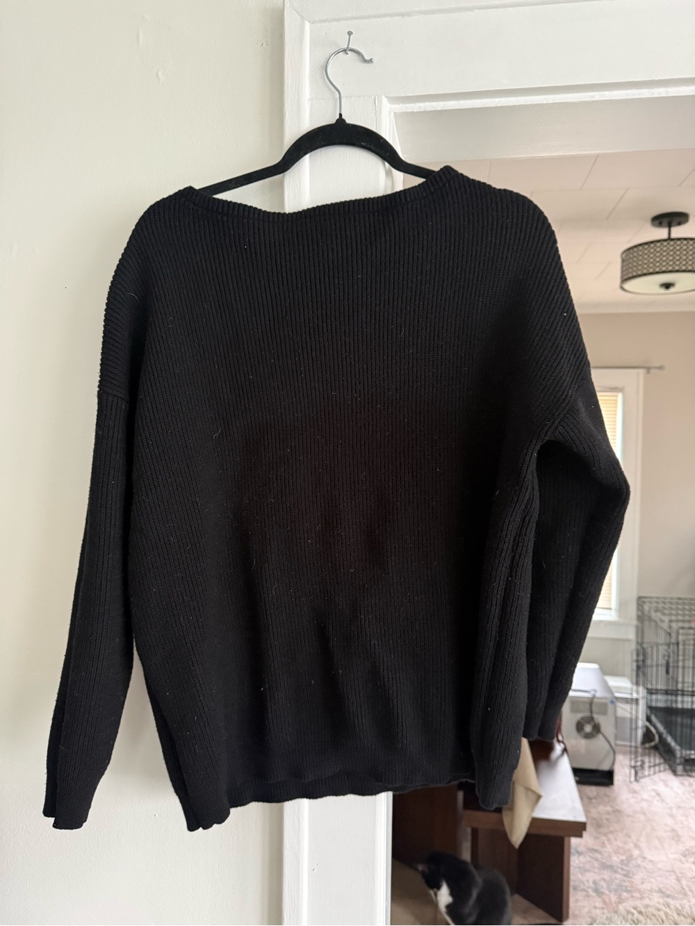 Women's Black Ribbed Comfy Set